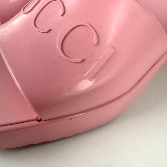 GUCCI Rubber Pink Wild Rose Platform Slide Sandals 36, 6 - Picture 15 of 15